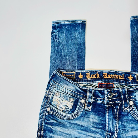 Rock Revival jeans Rosewood Skinny jeans embellished pockets women Size 25 - Picture 7 of 15